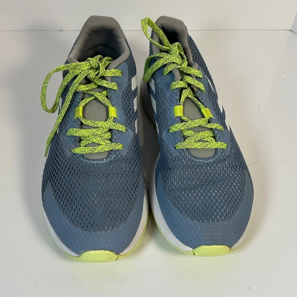 Adidas‎ Duramo 9 Mens Running Shoes Blue Grey Lime Green EE9931 Size 8.5